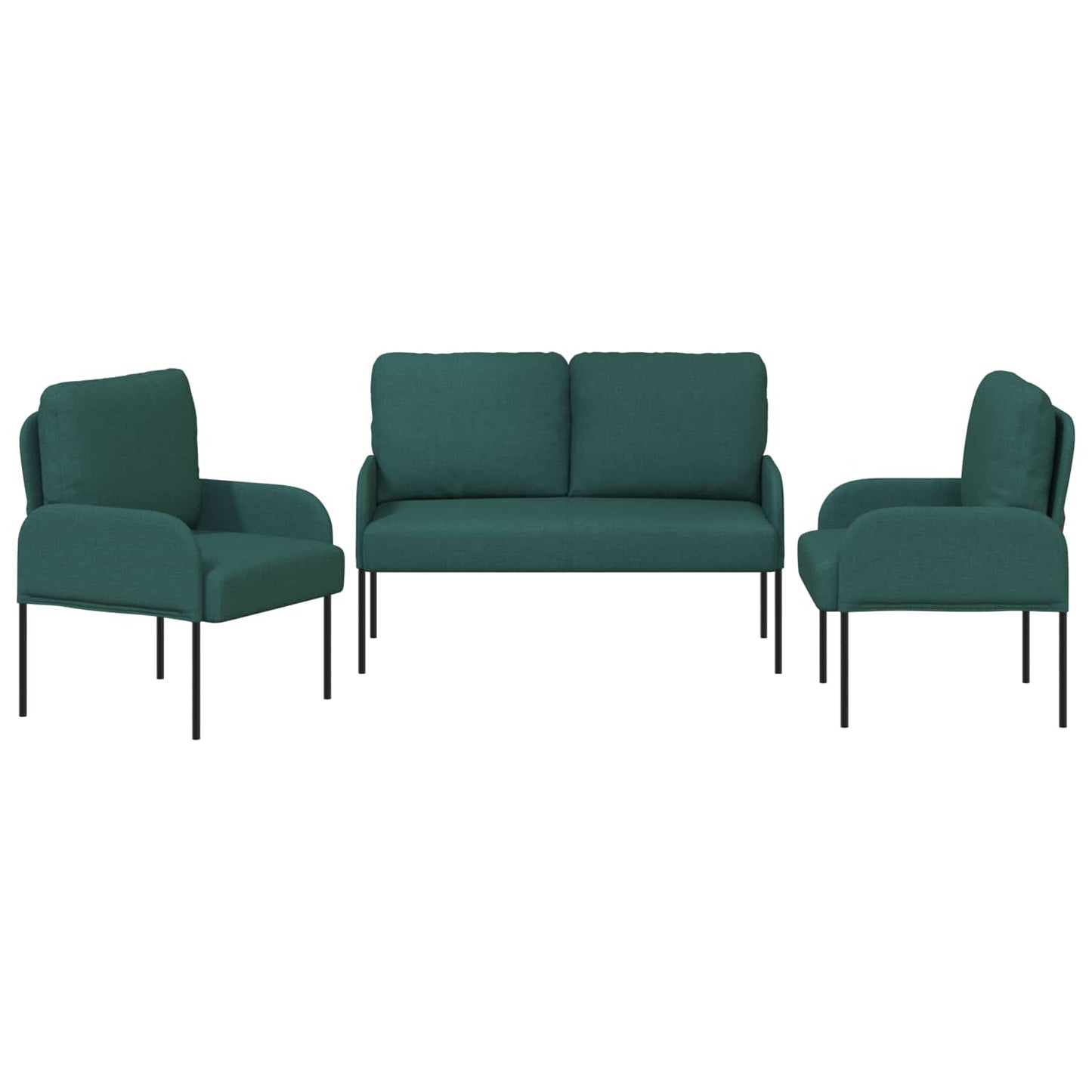 Set divani 3 pcs Verde Scuro 115 x 56 x 80 cm Legno compensato | homemem39