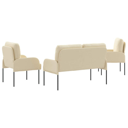 Set divani 3 pcs Crema 115 x 56 x 80 cm Legno compensato | homemem39