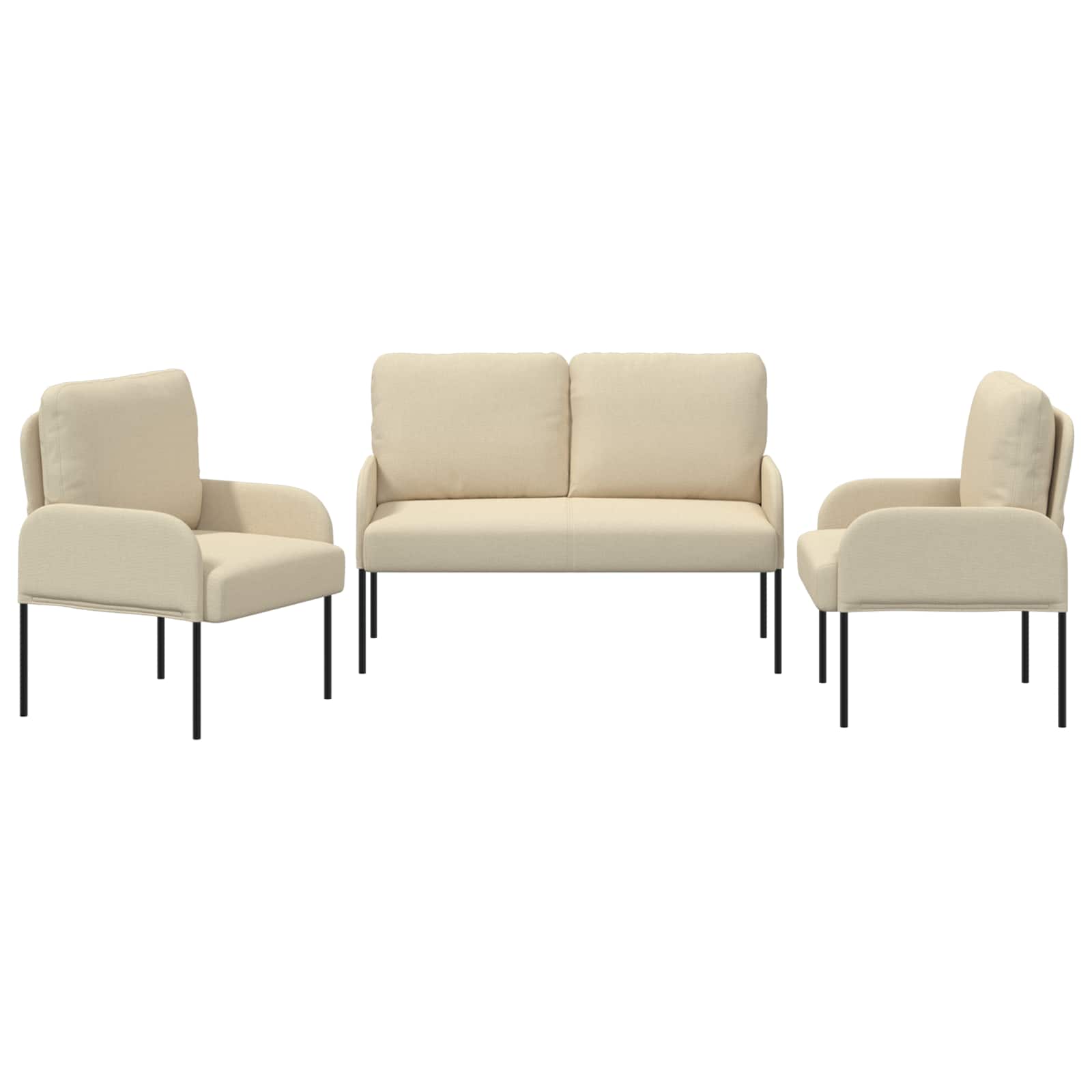 Set divani 3 pcs Crema 115 x 56 x 80 cm Legno compensato | homemem39