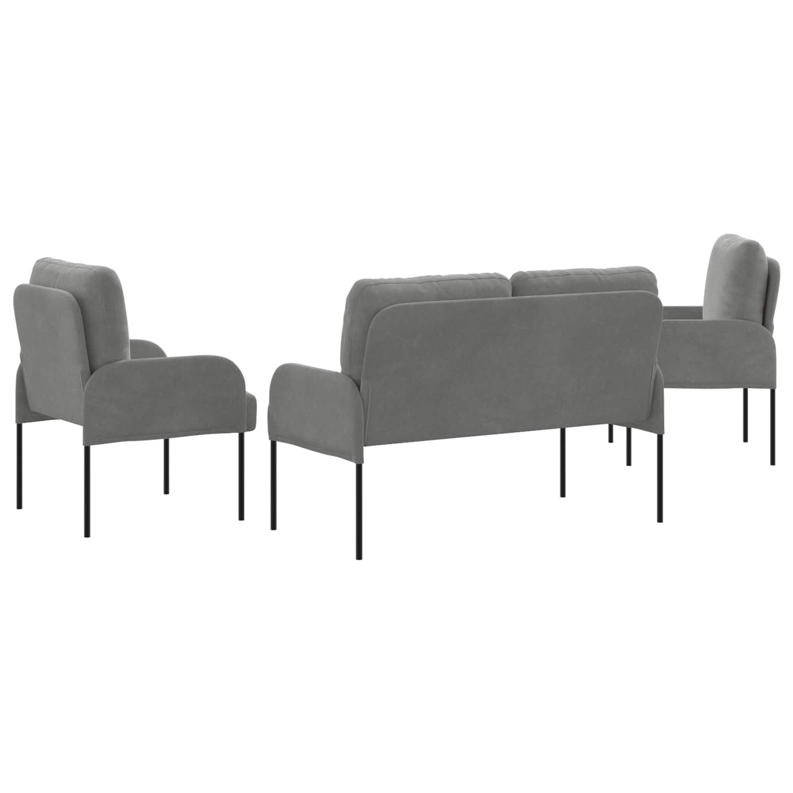 Set divani 3 pcs Grigio scuro 115 x 56 x 80 cm Legno compensato | homemem39