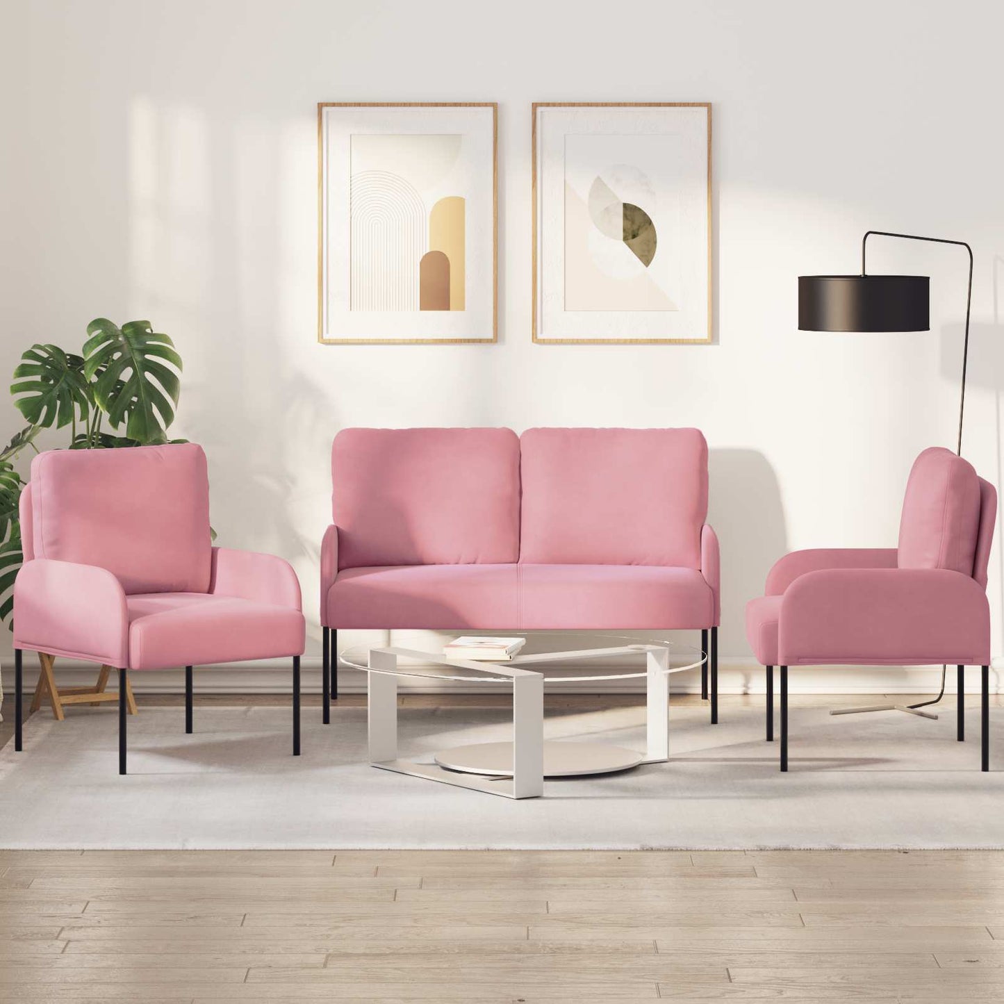 Set divani 3 pcs Rosa 115 x 56 x 80 cm Legno compensato | homemem39