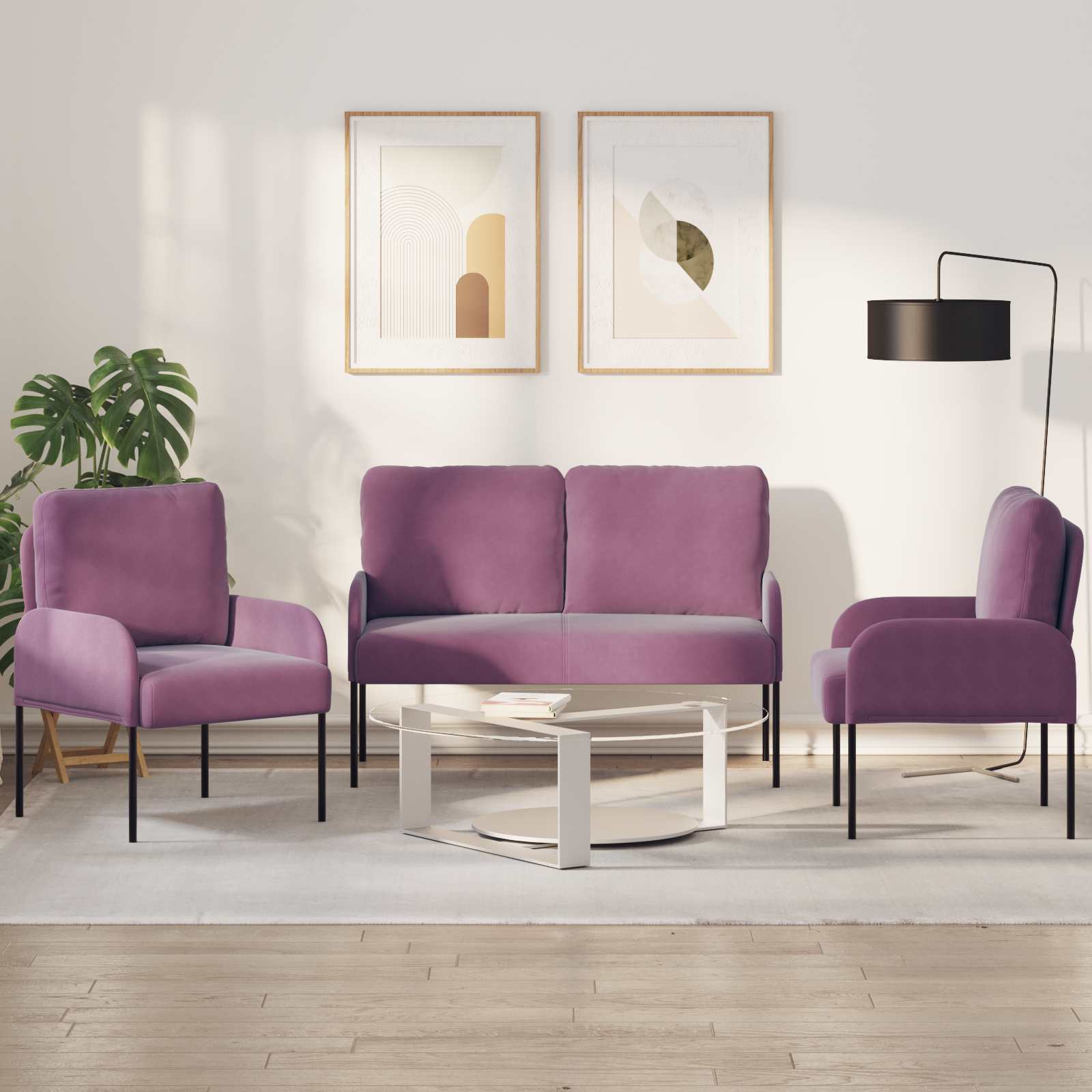 Set divani 3 pcs Viola 115 x 56 x 80 cm Legno compensato | homemem39