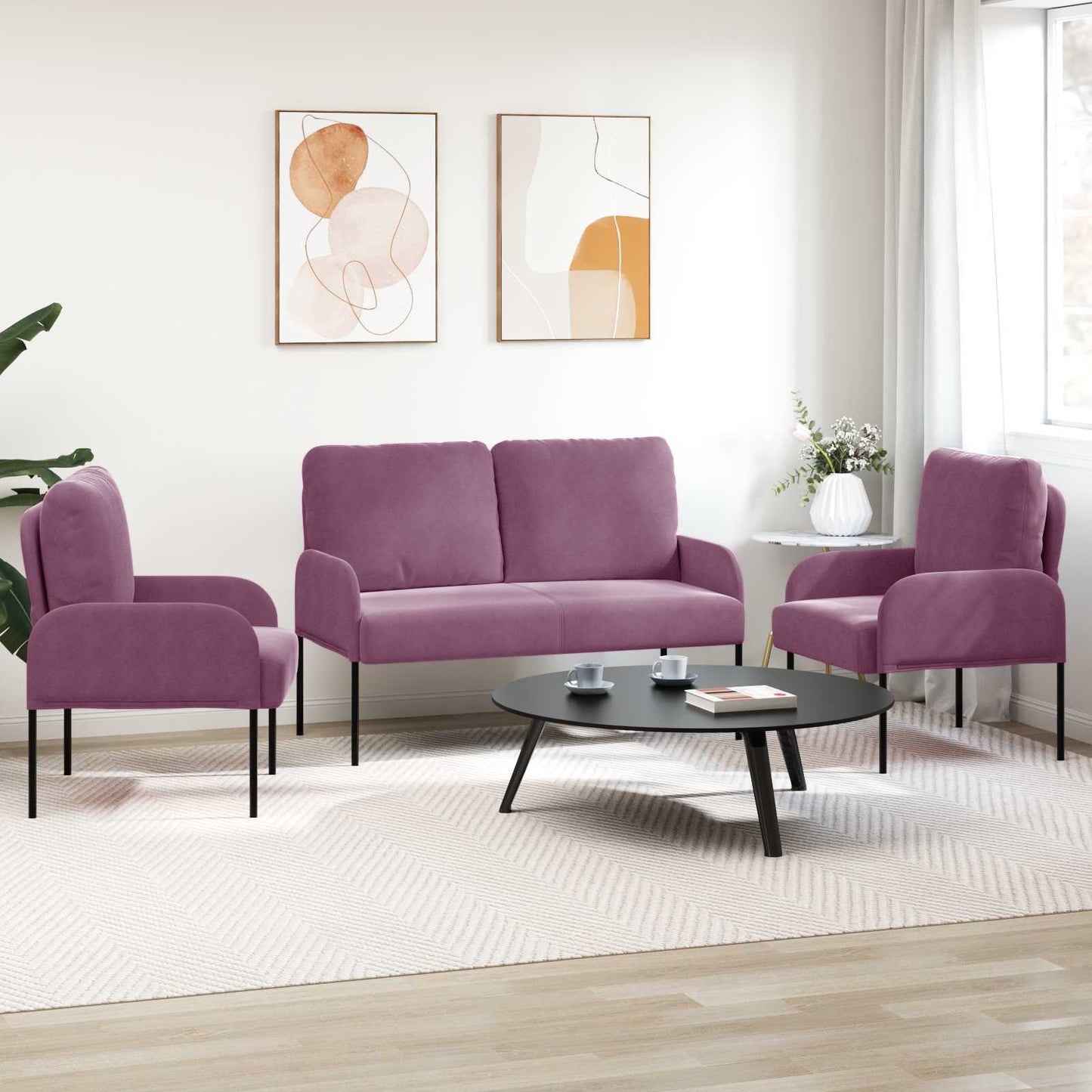 Set divani 3 pcs Viola 115 x 56 x 80 cm Legno compensato | homemem39