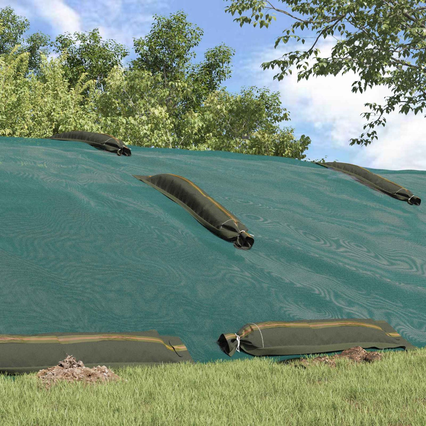 Sacchi di sabbia 25 pcs Verde 120 x 27 cm HDPE | homemem39