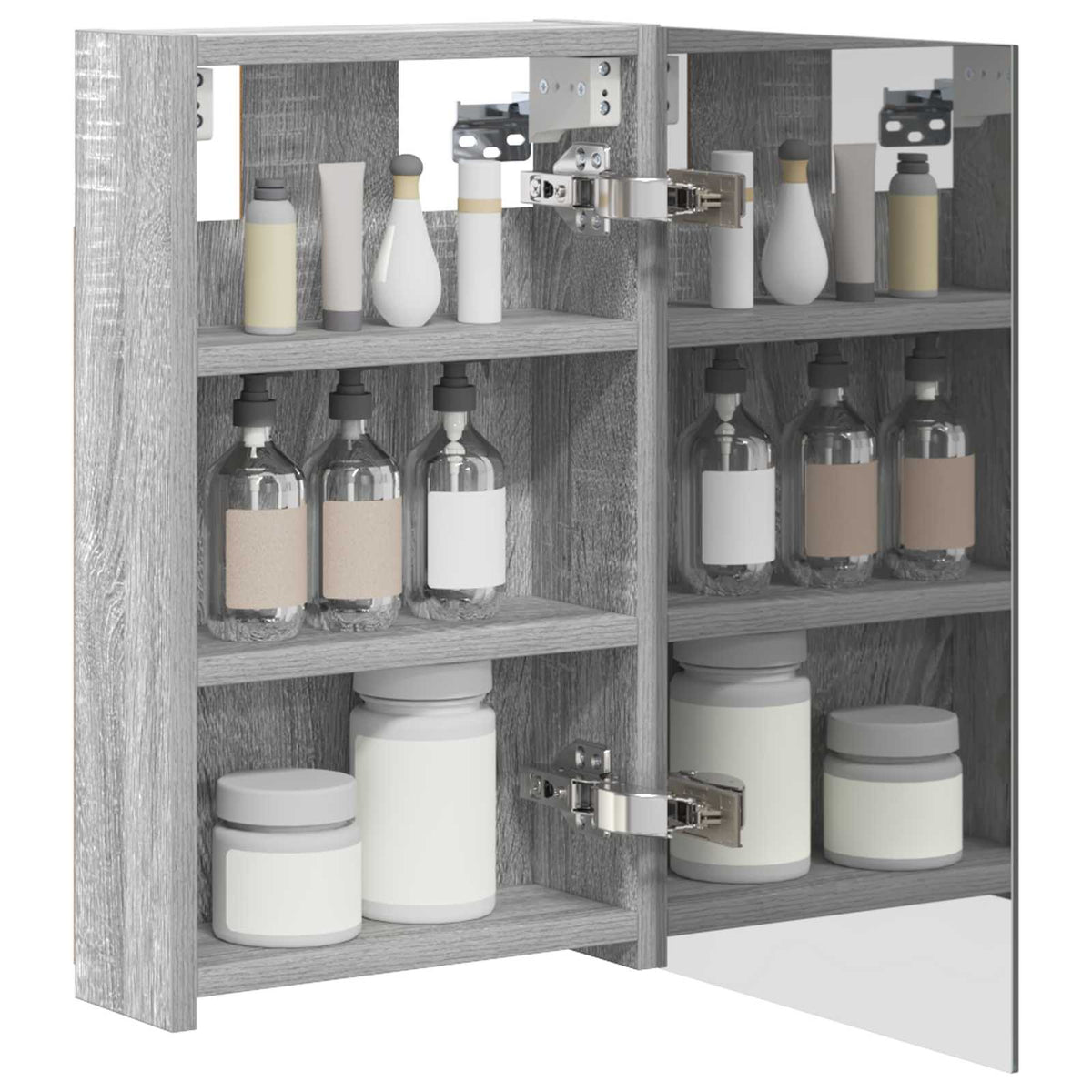 Mobiletto per specchio da bagno Grigio Sonoma 30 x 10,5 x 50 cm | homemem39