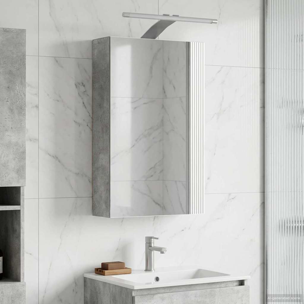 Mobiletto per specchio da bagno Grigio cemento | homemem39