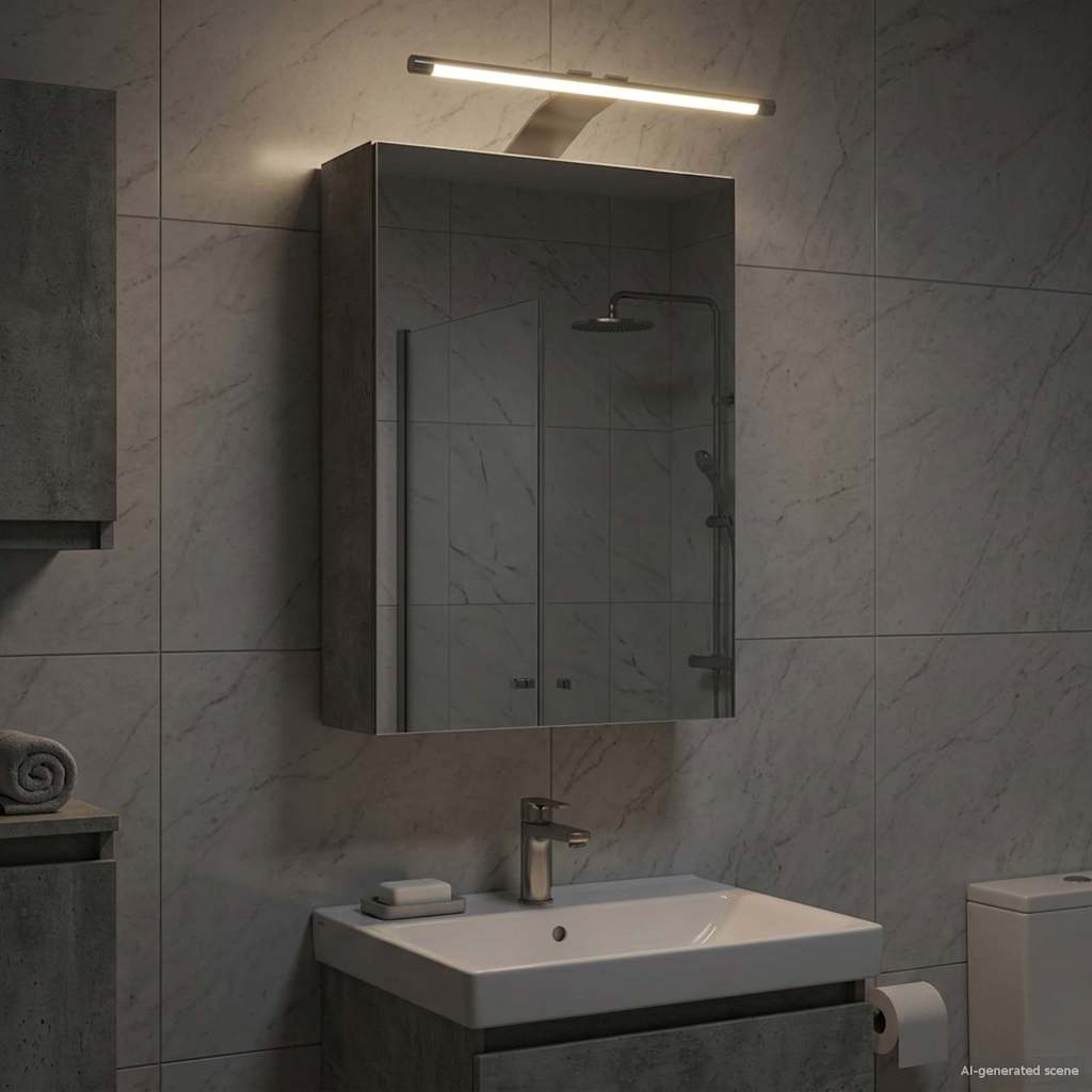 Mobiletto per specchio da bagno Grigio cemento | homemem39