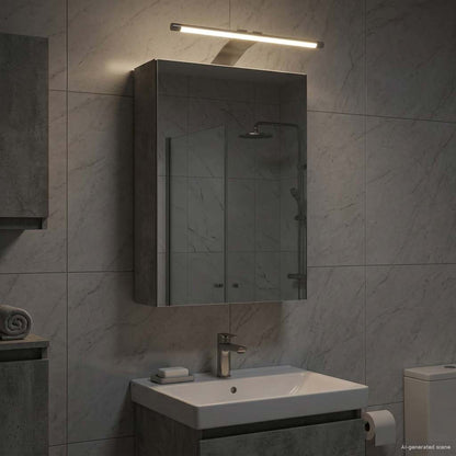 Mobiletto per specchio da bagno Grigio cemento | homemem39