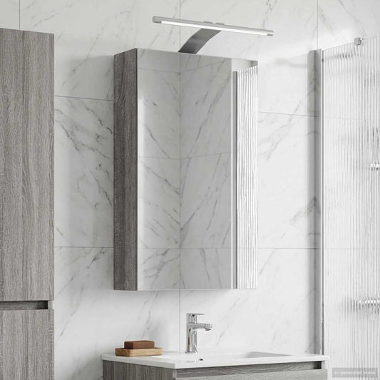 Mobiletto per specchio da bagno Grigio Sonoma 30 x 10,5 x 50 cm