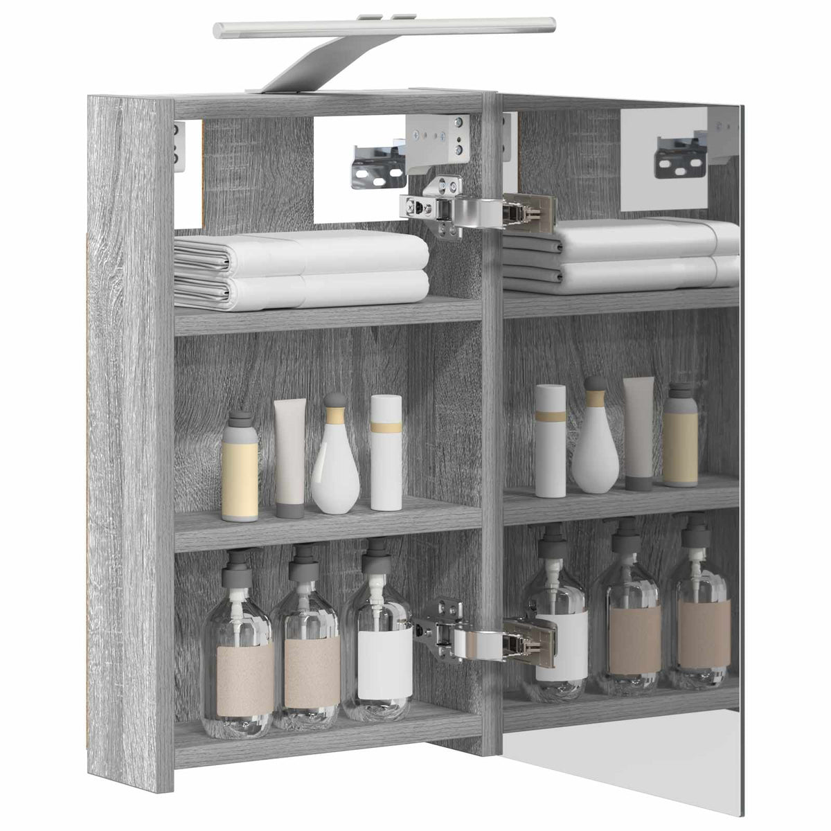 Mobiletto per specchio da bagno Grigio Sonoma 30 x 10,5 x 50 cm