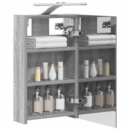 Mobiletto per specchio da bagno Grigio Sonoma 30 x 10,5 x 50 cm