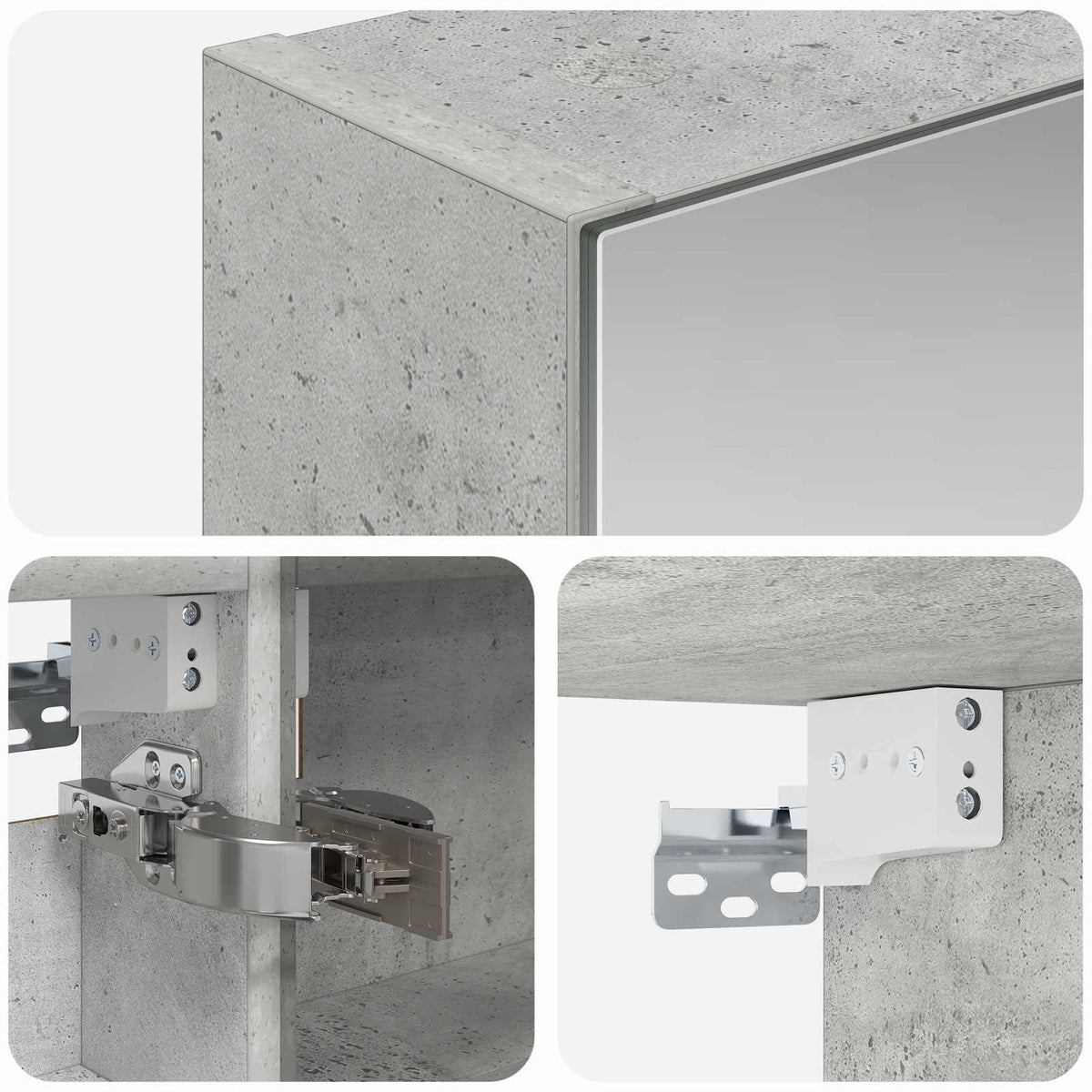 Mobiletto per specchio da bagno Grigio cemento | homemem39