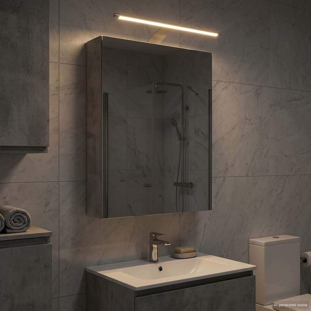 Mobiletto per specchio da bagno Grigio cemento | homemem39