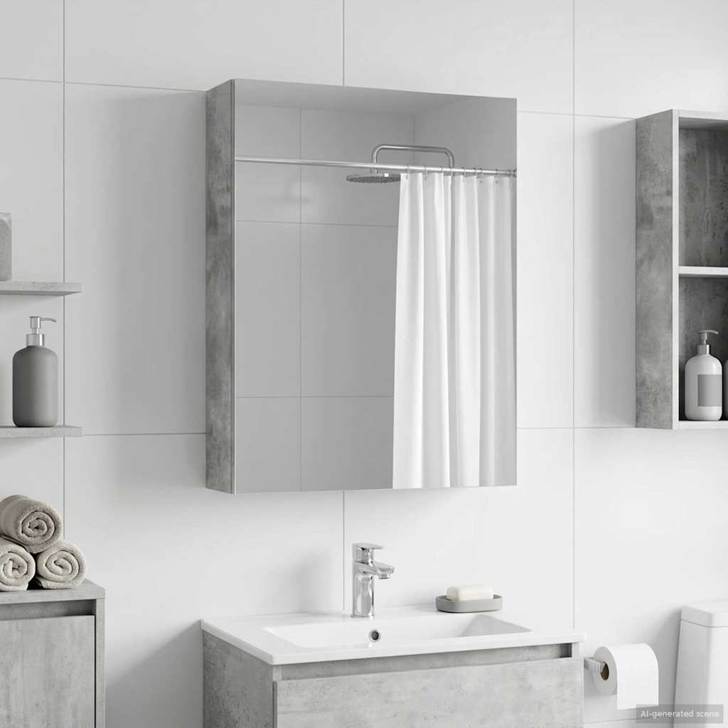 Mobiletto per specchio da bagno Grigio cemento | homemem39