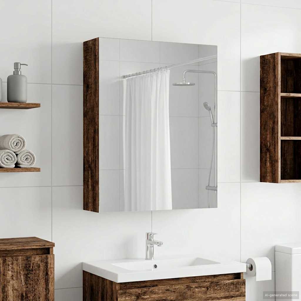 Mobiletto per specchio da bagno Legno vecchio 50 x 14,5 x 70 cm