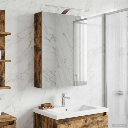 Mobiletto per specchio da bagno Rovere fumé 50 x 14,5 x 70 cm | homemem39