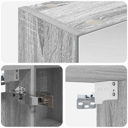Mobiletto per specchio da bagno Grigio Sonoma 60 x 14,5 x 70 cm | homemem39