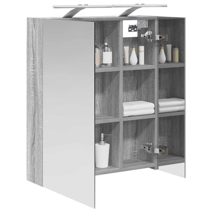 Mobiletto per specchio da bagno Grigio Sonoma 60 x 14,5 x 70 cm | homemem39