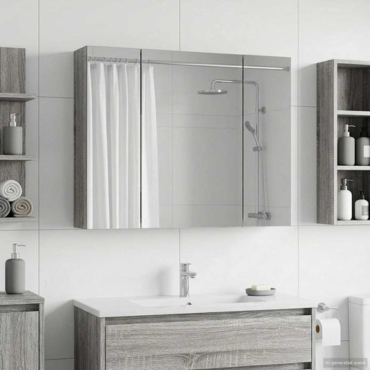 Mobiletto per specchio da bagno Grigio Sonoma 60 x 14,5 x 50 cm