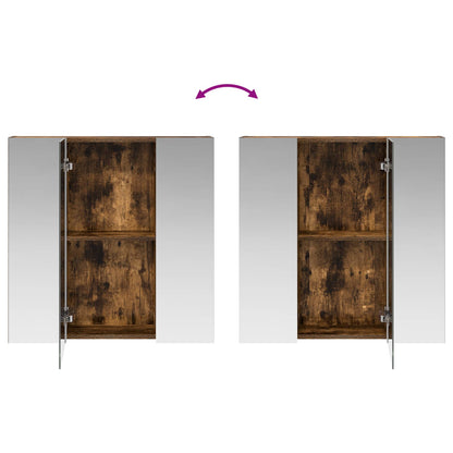 Mobiletto per specchio da bagno Rovere fumé 70 x 14,5 x 70 cm | homemem39