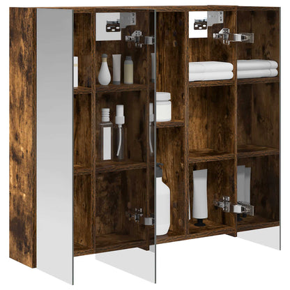 Mobiletto per specchio da bagno Rovere fumé 70 x 14,5 x 70 cm | homemem39