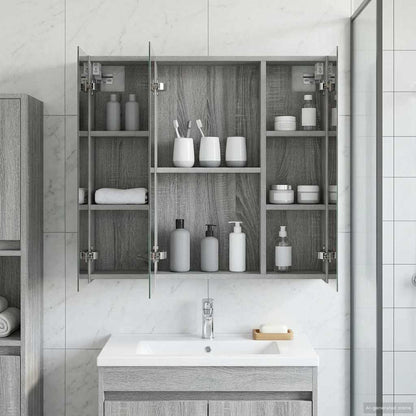Mobiletto per specchio da bagno Grigio Sonoma 70 x 14,5 x 70 cm | homemem39