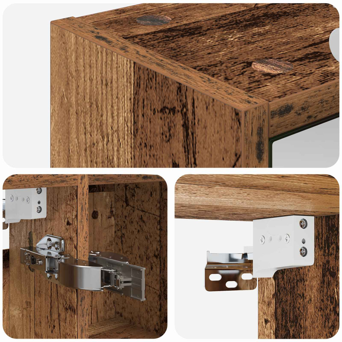 Mobiletto per specchio da bagno Legno vecchio 70 x 14,5 x 70 cm