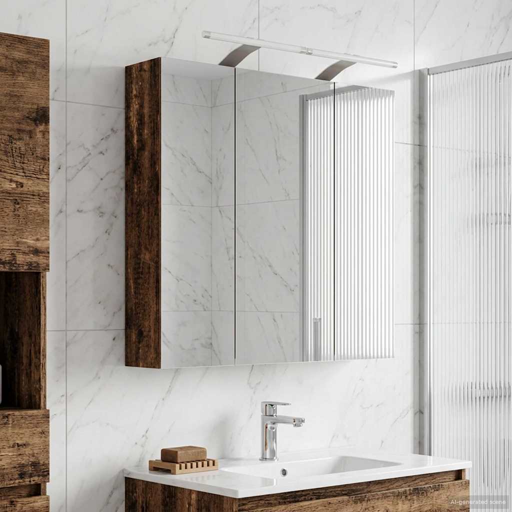 Mobiletto per specchio da bagno Legno vecchio 70 x 14,5 x 70 cm