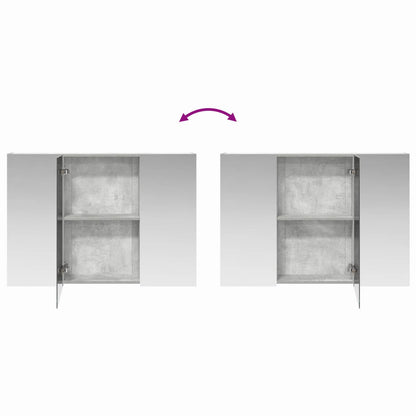 Mobiletto per specchio da bagno con lo scaffale Grigio cemento | homemem39