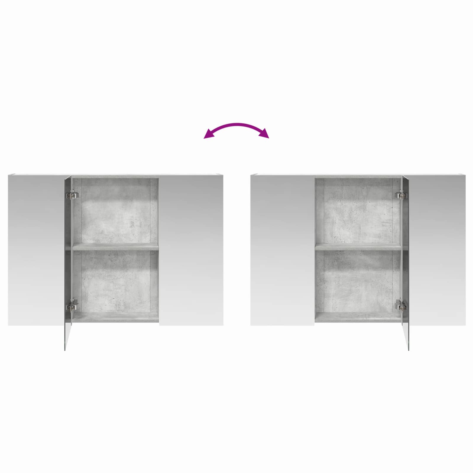 Mobiletto per specchio da bagno con lo scaffale Grigio cemento | homemem39