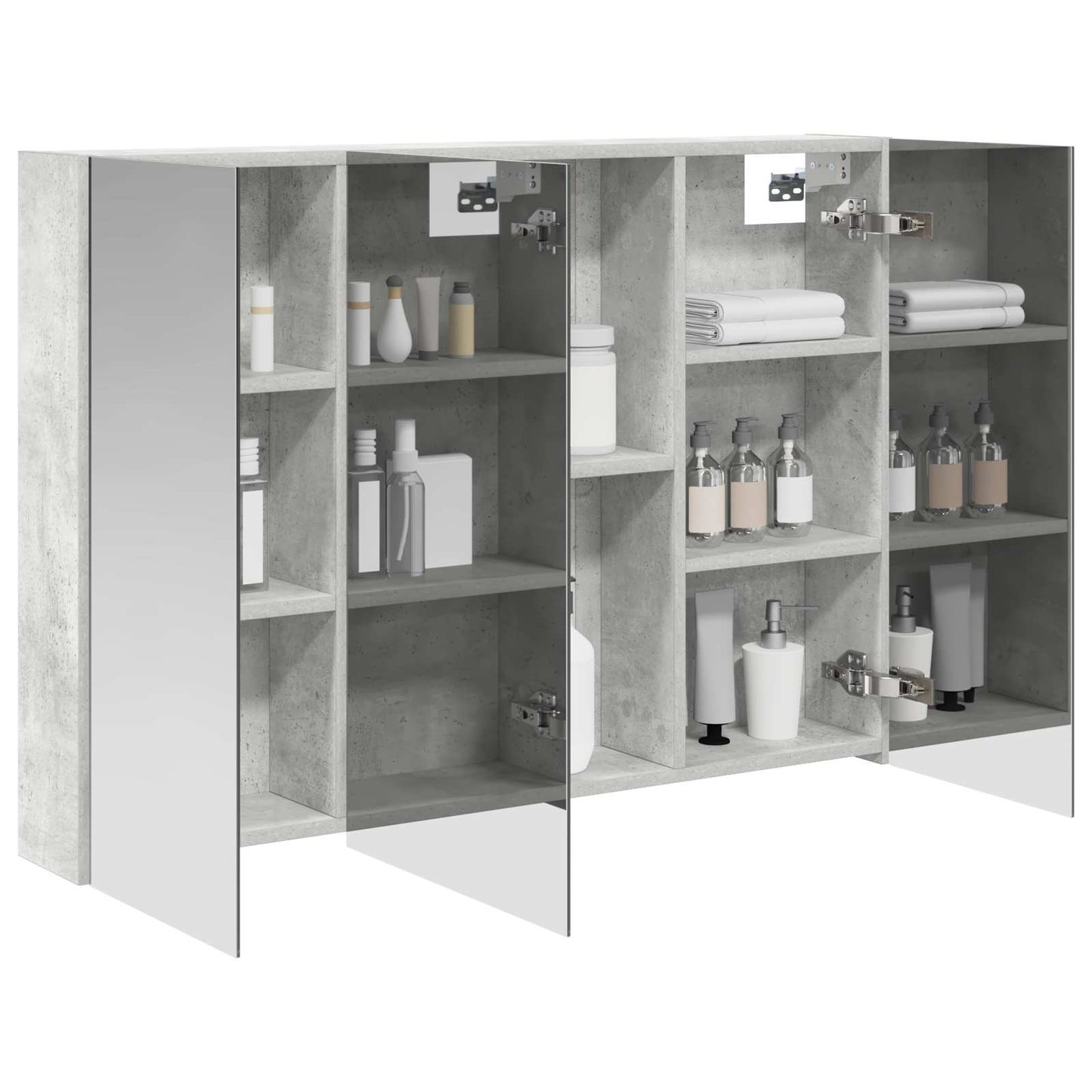 Mobiletto per specchio da bagno con lo scaffale Grigio cemento | homemem39