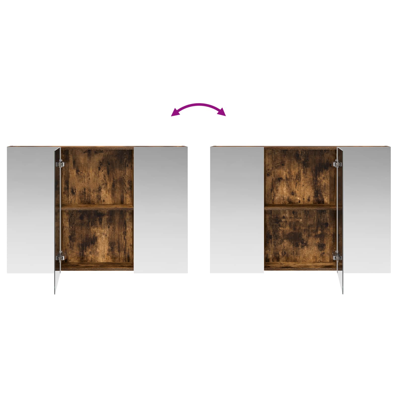Mobiletto per specchio da bagno Rovere fumé 100 x 14,5 x 70 cm | homemem39