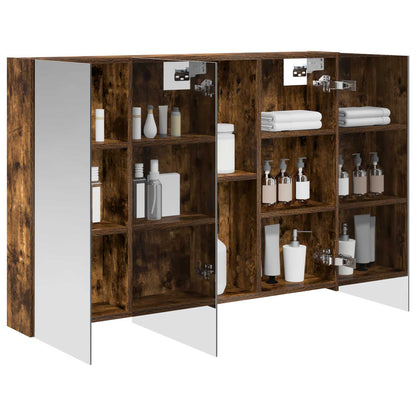 Mobiletto per specchio da bagno Rovere fumé 100 x 14,5 x 70 cm | homemem39
