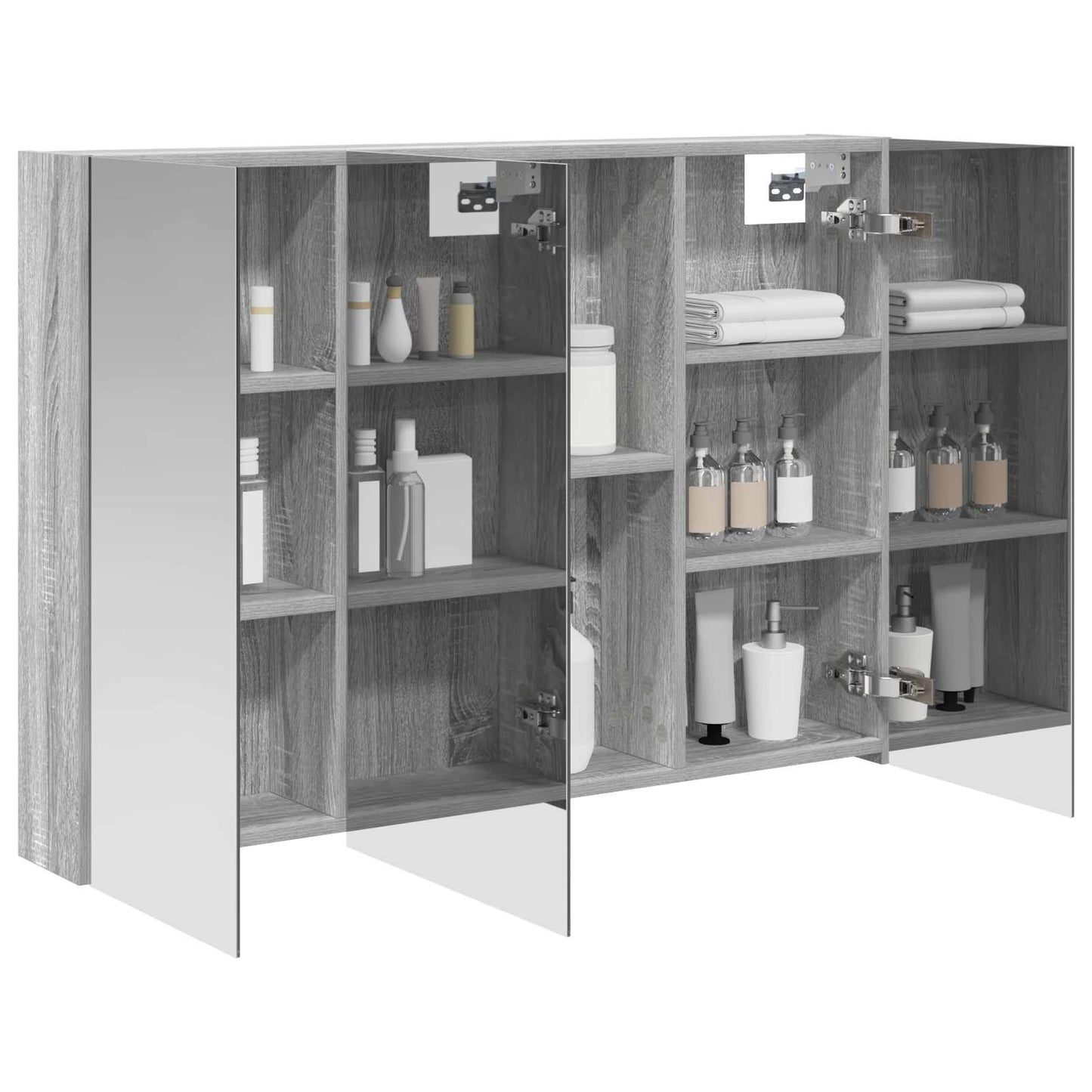 Mobiletto per specchio da bagno con lo scaffale Grigio Sonoma | homemem39