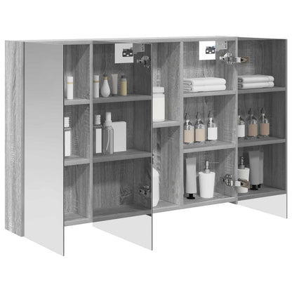 Mobiletto per specchio da bagno con lo scaffale Grigio Sonoma | homemem39