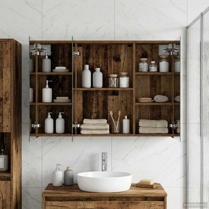 Mobiletto per specchio da bagno con lo scaffale Legno vecchio