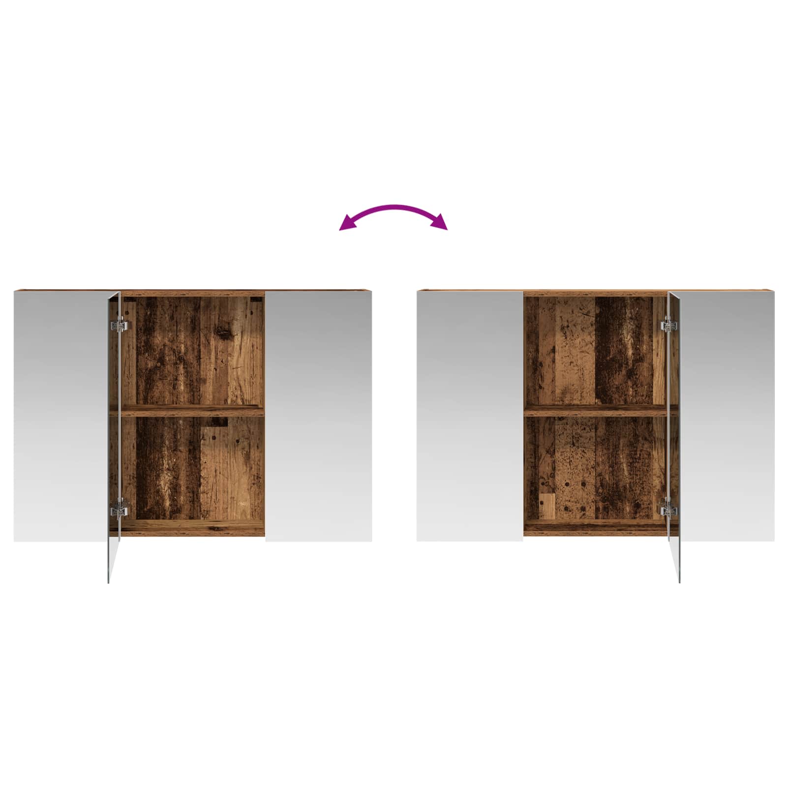 Mobiletto per specchio da bagno con lo scaffale Legno vecchio | homemem39