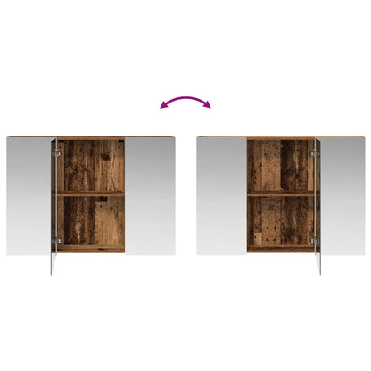 Mobiletto per specchio da bagno con lo scaffale Legno vecchio | homemem39