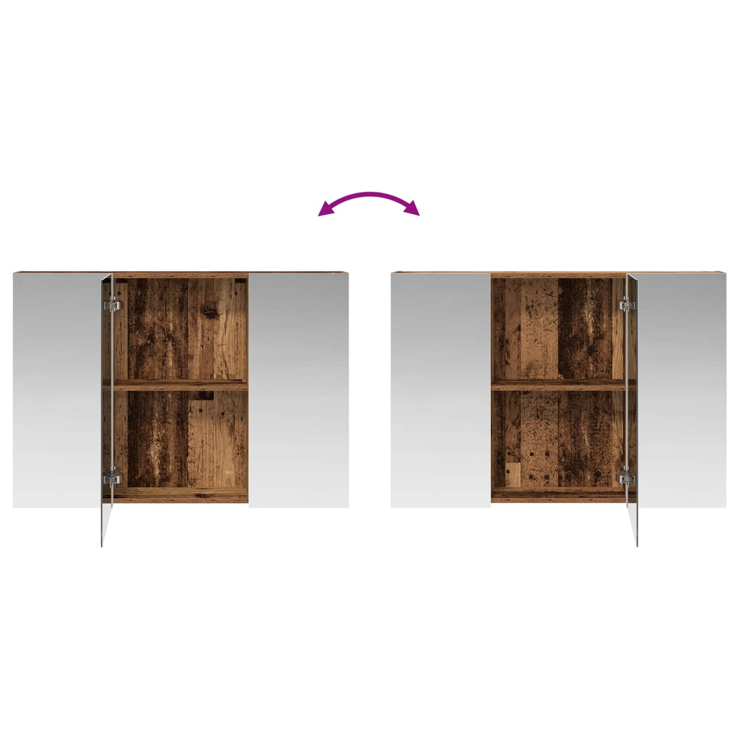 Mobiletto per specchio da bagno con lo scaffale Legno vecchio