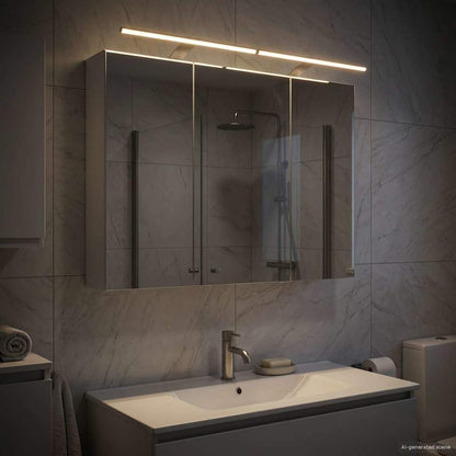 Mobiletto per specchio da bagno Bianco 100 x 14,5 x 70 cm | homemem39