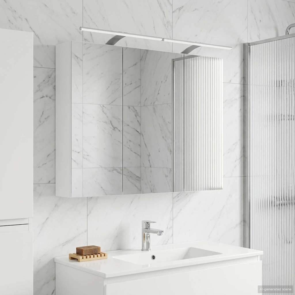 Mobiletto per specchio da bagno Bianco 100 x 14,5 x 70 cm | homemem39
