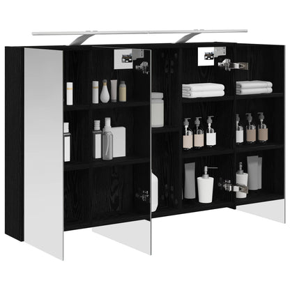 Mobiletto per specchio da bagno Rovere Nero 100 x 14,5 x 70 cm