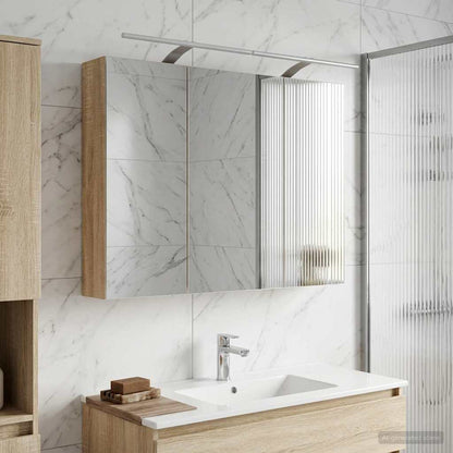 Mobiletto per specchio da bagno con lo scaffale Rovere Sonoma | homemem39