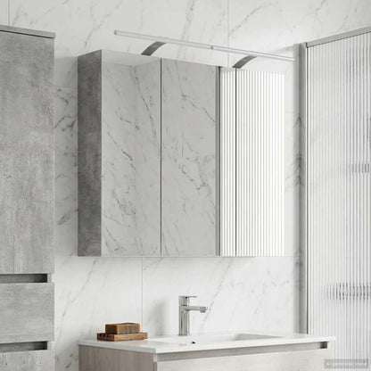 Mobiletto per specchio da bagno con lo scaffale Grigio cemento