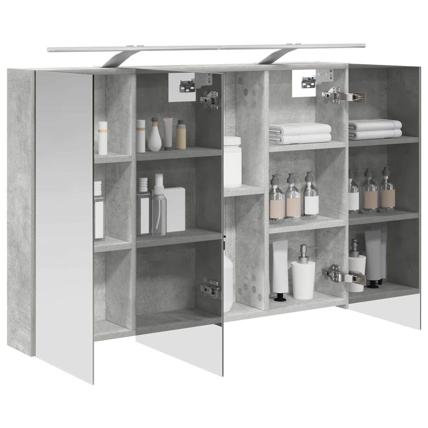 Mobiletto per specchio da bagno con lo scaffale Grigio cemento