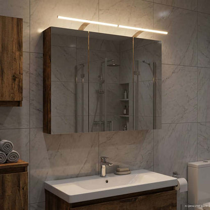 Mobiletto per specchio da bagno Rovere fumé 100 x 14,5 x 70 cm | homemem39
