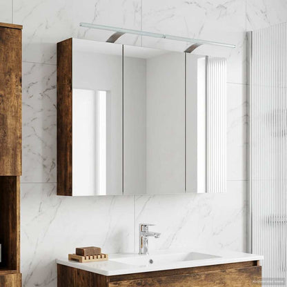 Mobiletto per specchio da bagno Rovere fumé 100 x 14,5 x 70 cm | homemem39