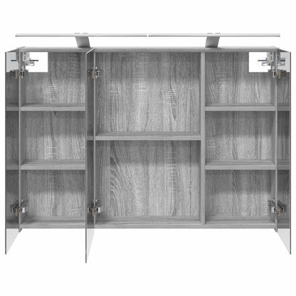 Mobiletto per specchio da bagno con lo scaffale Grigio Sonoma | homemem39