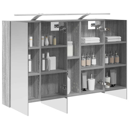 Mobiletto per specchio da bagno con lo scaffale Grigio Sonoma | homemem39