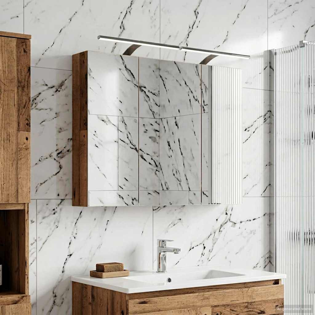 Mobiletto per specchio da bagno con lo scaffale Legno vecchio | homemem39
